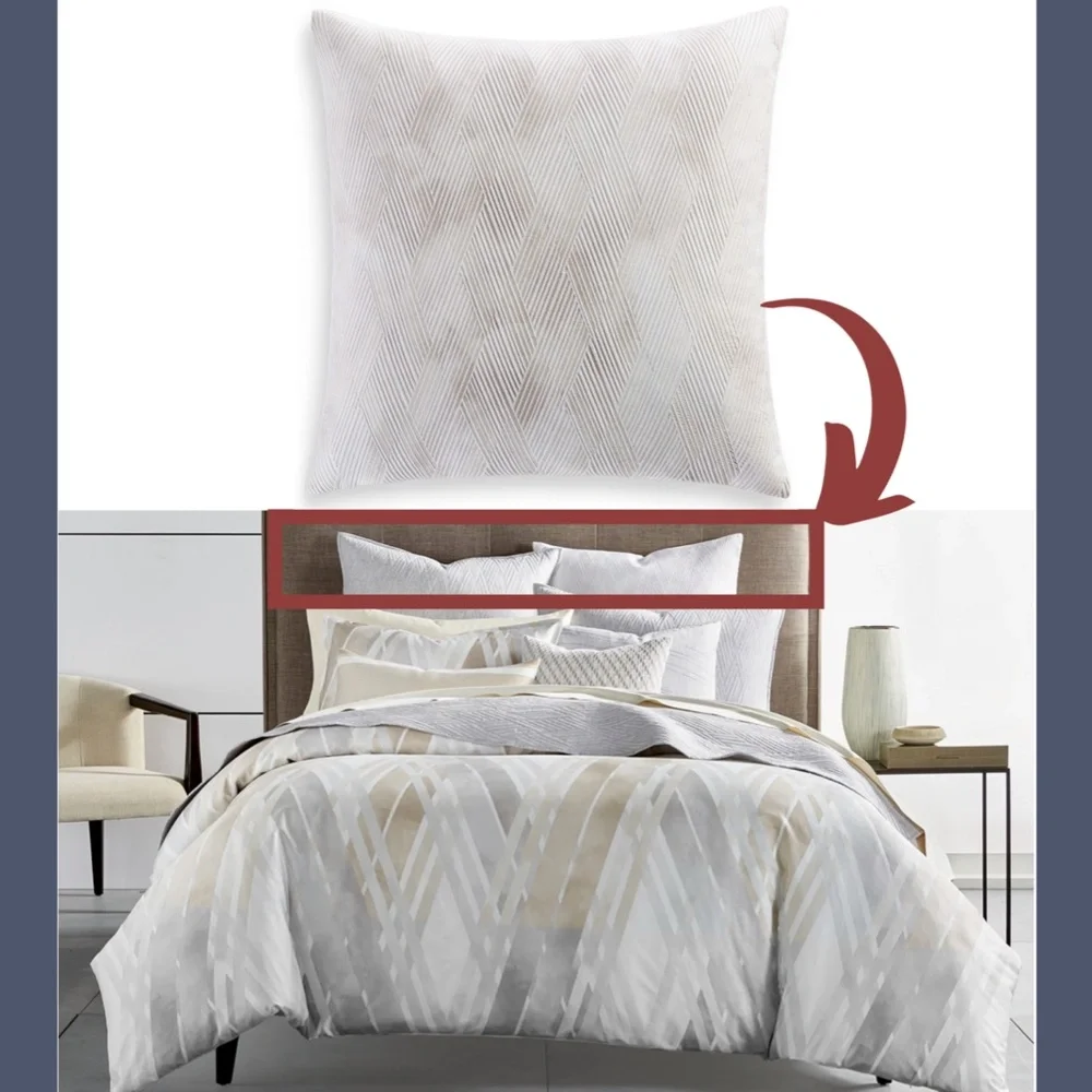 NIB Hotel Collection Lateral Cotton (2) Euro European Pillow Sham‎
